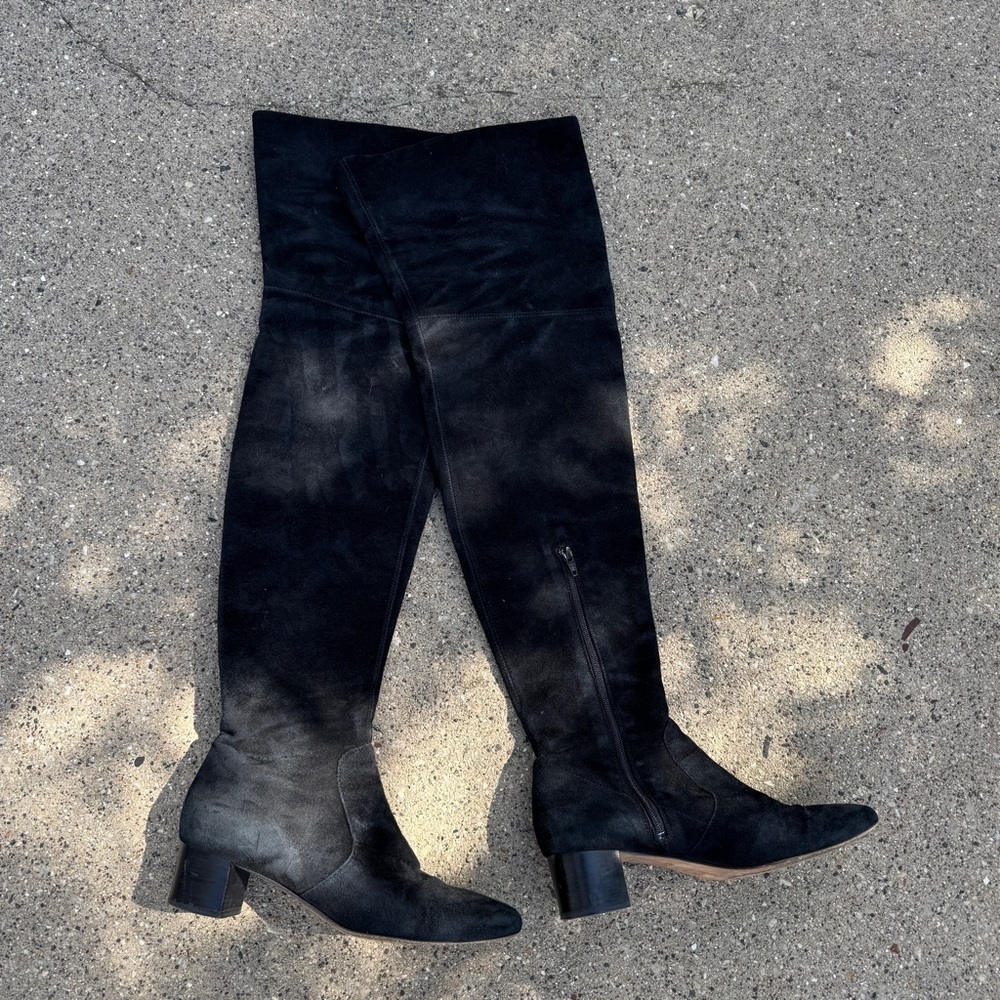 Real Suede H&M thigh high black boots size 8.5 / 40